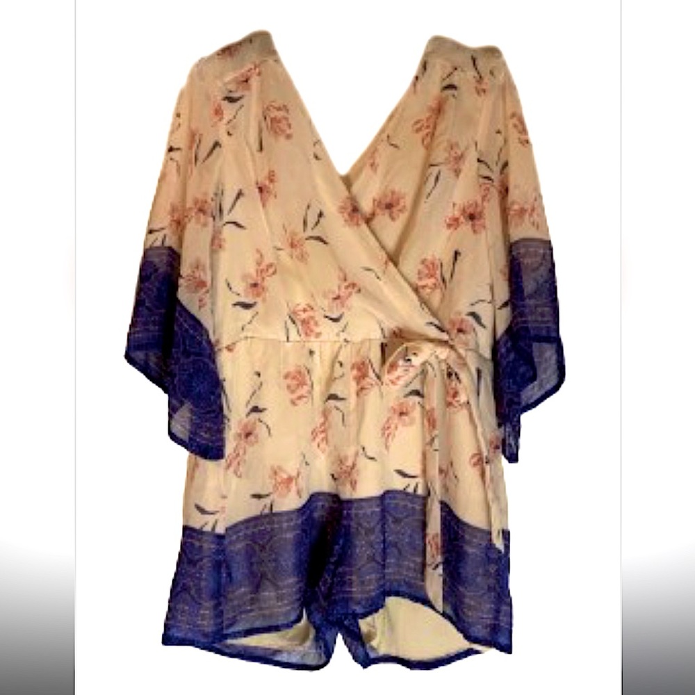 BAILEY BLUE Boho Floral Romper